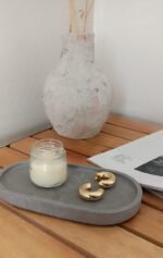 Bandeja Oval de Concreto: Decoração e Organização com Estilo (Cinza) - Imagem 10