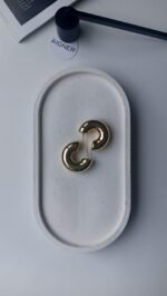 Bandeja Oval de Concreto: Decoração e Organização com Estilo (Branco)